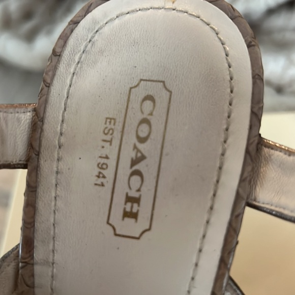 Coach Karolina taupe/nude pearlized snake skin sandal - Picture 6 of 8